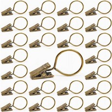 커튼링집게 (내경 2cm) 4컬러 작은사이즈 15파이용, 20개, 황동