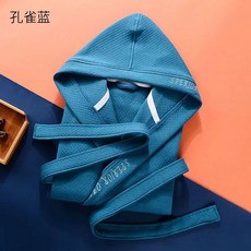 순면 샤워가운 호텔 모자 스노우화이트(순면)사계절S 목욕가운 후드 타월 흡수성 소재, 1개, C. 코발트블루