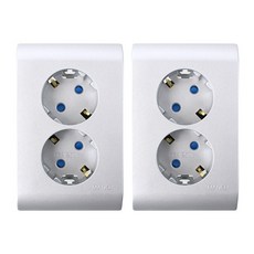 국산 고급실버 매입콘센트 2구*2개입, 2개
