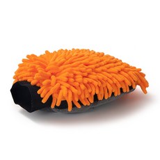 高密度珊瑚絨AB款防水洗車手套 汽車清潔手套 輪框清潔擦車手套, 1個, 橘色