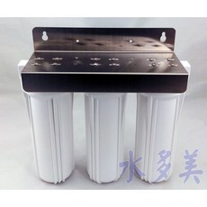 10英吋4分牙EG白鐵吊片三道淨水器/三胞胎/三管過濾器(含濾心、扳手)，隨貨發票, 1個, 白鐵吊片(3白),無加購