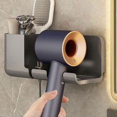 욕실 헤어 드라이기 거치대 무타공 선반 홀더 걸이 간편, 블랙골드, 블랙골드 드라이기거치대