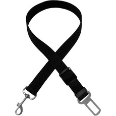 ROUWINNE 개 고양이 및 기타 반려동물용 길이 조절 가능 차량용 안전벨트 (검정색) 115013, BLACK