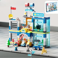 필로 유아 블록 장난감 듀플로 호환 경찰서 175p, 1개
