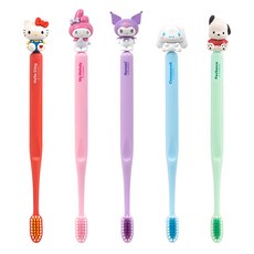 ATEX 6歲以上專用三麗鷗角色牙刷組, Hello Kitty+美樂蒂+酷洛米+大耳狗+帕恰狗, 5支, 1組