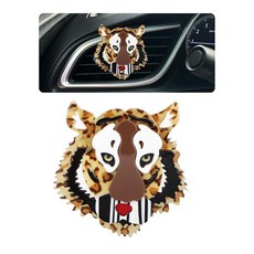 ORIESSE 귀여운 자동차 벤트 클립 아크릴 타이거 헤드 에어 클립 방향제 애니메이션 동물 대시보드 장식 액세서리 여성용 리필 가능한 온 디퓨저, ORIESSE 귀여운 자동차 벤트 클립, 아크릴 타이거