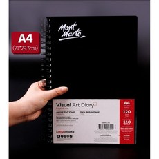 蒙馬特 Mont Marte A3 A4 A5 黑皮線圈素描本 60張120頁 硬面素描本