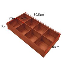 다용도 정리함 우드 찻장 티박스 서랍 보관함, 1개, 8 칸빈티지