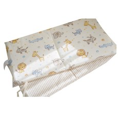 KIDS PARK 嬰兒純棉防撞床圍/軟墊, 卡其色、卡通圖案
