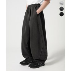 TRILLION 원턱 커브드 사이드 턱 스웻 팬츠_3color
