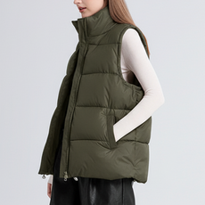 미시맵시 여성 겨울 하이넥 패딩 조끼 경량 겨울 빅사이즈 집업