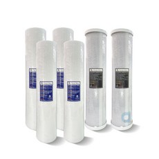 CLEAN PURE 台灣製造 20英吋大胖全戶過濾濾心組(5微米PP濾心4支 壓縮柱狀活性碳濾心2支), FCTO-B20