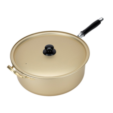 히든 양은 자루 냄비 양수, 1개, 옐로우, 28cm