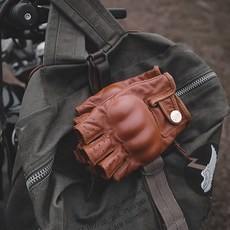 손보호 반장갑 여름 라이딩 가죽 오토바이, M, 확행블랙