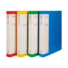 [코리아스퀘어] 현풍 합지 3공 O링 바인더 (코팅) 3cm A4, 적색, 1개