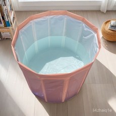 泡澡桶 折疊泡澡桶 免安裝 加厚折疊泡澡桶 折疊浴缸 澡盆 洗澡桶 洗澡盆, 粉色,高65cm寬70cm, 1個