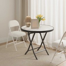 접이식 원형테이블 야외 플라스틱 테이블 편의점 흰색 원 A. 검은 템퍼 유리 60cm 둥근, AH. 대리석 무늬 보드 60cm 정사각형