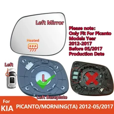 호환 KIA Picanto/Morning 용 왼쪽 오른쪽 백미러(TA) 2011 2012 2013 2014 2015 2016 2017 가열식/차량, 01 Left with heated
