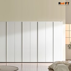 무몰딩 화이트스톤 여닫이 붙박이장_330cm (11자), 화이트스톤 푸시풀