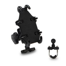 오토바이 휴대폰 거치대 U자형 조절식 마운트 흔들림 방지 핸들바 호환 폭넓은 타입, 1, 블랙