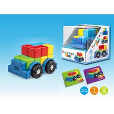 Puzzle Block CAR 積木幾何小汽車 邏輯益智拼圖玩具 幼兒大腦訓練 48種挑戰, 1個, Multi-color
