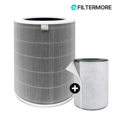 샤오미 공기청정기 호환 필터 그레이 + 보조필터 2 2S 2H 3C 3H PRO 호환, 1개, 그레이 필터+보조필터
