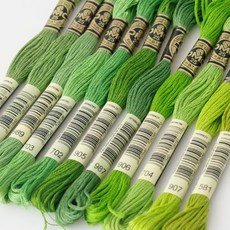 퀼팅맘 DMC 프랑스자수실 25번 십자수 면사 (그린 11종 중 1개), 702, 1개
