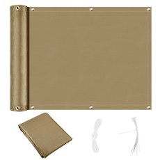 발코니 정보 보호 장식 울타리 베란다 자외선 정원 방수 항해 그늘 커버 데크 70 차단 파티오 방패 화면, Sand