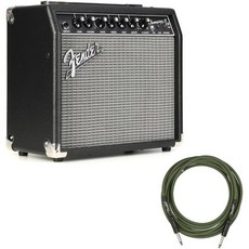 펜더 챔피언 II 25 기타 앰프 25와트 번들 세트 조 스트러머 악기 케이블 13피트 직선직선 오트밀 그린, 25 watts