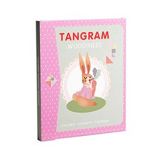 어린이집 생일 답례품 단체 선물 유치원 구디백 유아 퍼즐 블록 장난감 자석 칠교 놀이 도안 세트 초등 교구 학습 단체 선물, 1개, G0025 칠교놀이_핑크