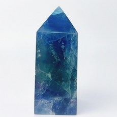 螢石柱 帶狀 方塊體 普魯士藍 帶彩虹光 黃螢石 綠螢石 藍螢石 紫螢石 紅橘, 1個