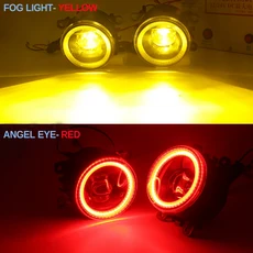 안개등전구 차량용 LED 렌즈 안개등 2 X 안개등 30W H11 엔젤 아이 DRL 주간 주행 램프 인피니티 G G25 G37, 05 Yellow and Red, 01 CHINA