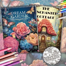 夢想花園減壓成人繪圖著色本，附36色彩色鉛筆，紓壓繪畫本，曼陀羅填色本，塗色本，畫畫本，著色本，繪畫本，塗鴉本，臺灣出貨, 【1本】治癒系貓咪,不配彩鉛