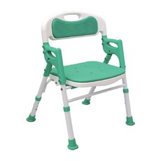 【海夫健康生活館】勝邦福樂智 日本SHIMA_SA7650 防黴菌 折疊站立洗澡椅沐浴椅(綠色/紫色), 綠色, 1個