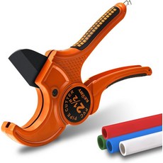 케리 호스 파이프 커터 최대 1-38인치 래칭 고강도 PEX POLY PE 플라스틱 및 배관 튜브 절단 도구 날카로운 스테인리스 스틸 블레이드 두꺼운 알루미늄 본체 연장 손잡이, 2-1/2