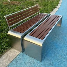 스텐 벤치 버스정류장 카페 공원 등받이 야외 테라스 대기 스툴 03.등받이 벤치 120x40x80cm, 07.등받이 벤치 180X40X80CM