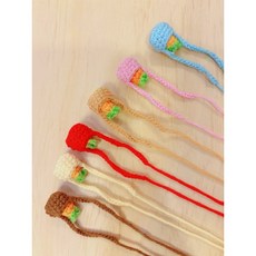 手工毛線娃娃配件：可愛蘿蔔造型小背包，精緻手工編織，為娃娃增添獨特風格, 粉, 1個