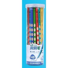 晨光 洞洞鉛筆 小學生矯正握姿 三角筆桿, 1個, 細桿彩色HB (30入)
