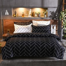 이불커버세트 대리석 Duvet 이불 침구 커버 세트 호텔이불커버 블 Pillowcases, 1 US 3PCS 이불커버 173*230CM 베개커버, 모던한 매너