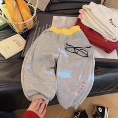 兒童衛褲 秋冬加絨加厚 休閒闊腿褲