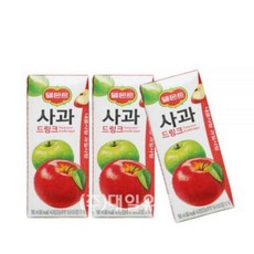 190mlx24팩 사과맛 사과 팩쥬스 드링크 팩 주스 종이팩주스 팩음료 학교 학원 주스팩, 190ml, 24팩