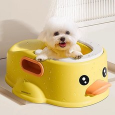 딩동펫 반려동물 오리 스파 욕조, 옐로우, 1개