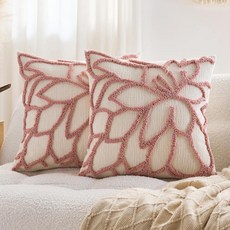 스타일 자수 쿠션 소파 침대 옆 요추 플로킹 태슬 창문 좌석 다다미, 8. 핑크