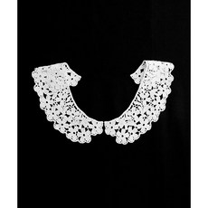 퀼트스타 러블리 플라워 네크라인 모티브_화이트, 1개, 화이트