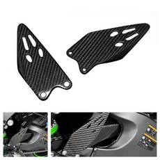 KAWASAKI ZX-6R 636 2009-2024 2025 100% 탄소 섬유 리어 풋 힐 가드 오토바이 액세서리 풋레스트 윙 프로텍터, Gloss Carbon Fiber, 1개, 01 Gloss Carbon Fiber