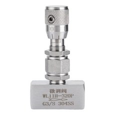 WL11H-320P 304不鏽鋼 內絲微調閥 G3/8 流量刻度微量調節閥, 1個, 雙頭內絲直通 G1/8