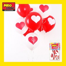 네오텍스 케이스풍선23 - 하트레드화이트단면(6pcs) kjt+26717EZ