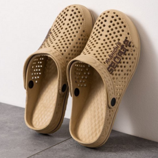 남성 고무 샌들 가벼운 스포츠 물빠짐 남성 비치 샌들 여름 빅사이즈 사무실 아쿠아 슬리퍼 미끄럼 논슬립