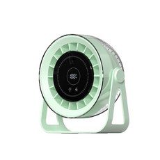 循環扇 半導體製冷 桌面電風扇 智能負離子 100檔風速 遙控靜音夜燈風扇, 青草绿【充插两用】100档超大风