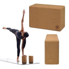 Gaiam 코르크 요가 브릭 -2PK - 163529, 2 Bricks, Cork
